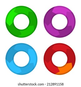 Circle Color Diagram Set in Flat design Style. Vector.