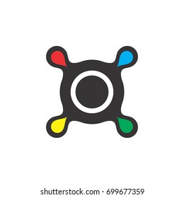Circle with color drop logo, spinner logo design vector