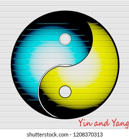 The circle color is half blue, half yellow, multicolored, luminous. Circles inside two transparent.