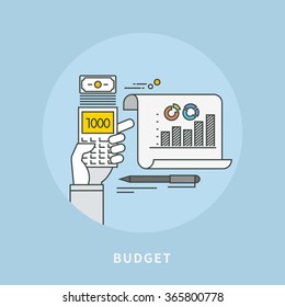 circle color line flat design of big data, modern vector illustration