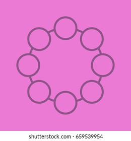Circle color linear icon. Community concept. Thin line outline symbols on color background. Vector illustration