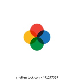 Circle color on white background, vector illustration 