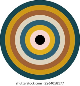 Círculo con un conjunto de colores sobre fondo blanco. Patrón de esfera con paleta como elemento de diseño de impresión de moda. Vector.