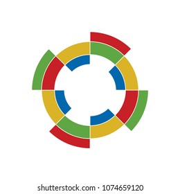 Circle color spectrum icon. Technology logo template.