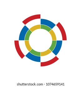 Circle color spectrum icon. Technology logo template.