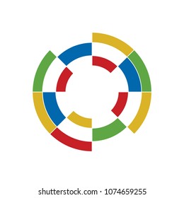 Circle color spectrum icon. Technology logo template.