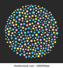 Circle of color stars. Vector illustration for your design