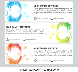 circle color technology banner set