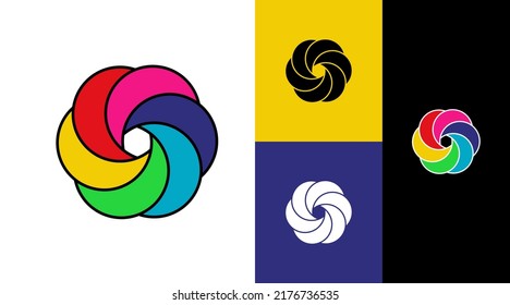 Concepto de diseño de logotipo comunitario del grupo de diversidad de color circular Unidad de color
