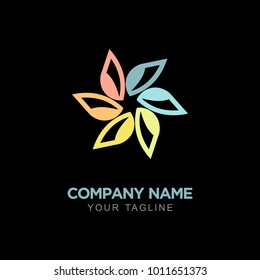 circle colored leaf business logo