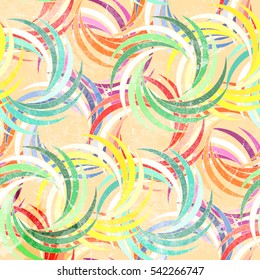 Circle colorful background on a retro background
