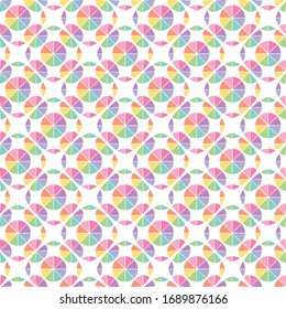 circle colorful cute vector illustration Seamless pattern on white background design wallpaper.