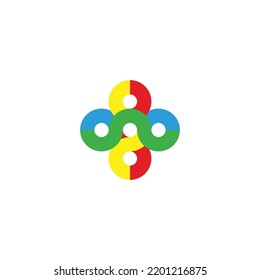 Circle, colorful, geometric symbol simple logo vector