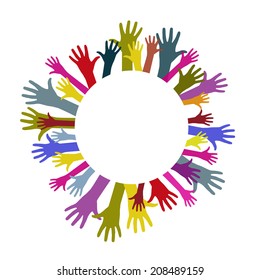 Circle colorful hands