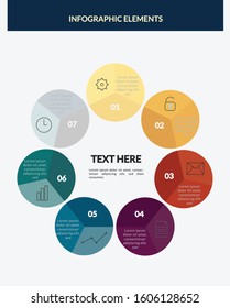 Circle colorful infographic element, graph for presentation, business presentation