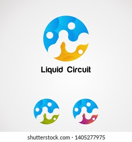 circle colorful liquid logo vector, icon, element, and template for company