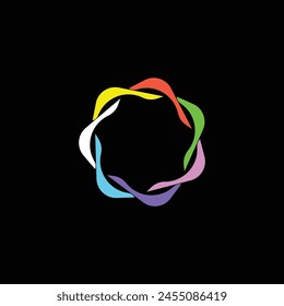 Circle colorful vector logo design . Unique colorful circle vector logo template design 