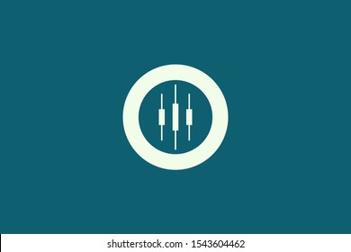 Circle combination logo design with bar chart. Minimalist and modern vector illustration design suitable for business or brand