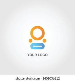 circle combination logo. gradation color template design vector
