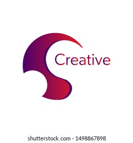 Circle Combination Logo Icon Design with Red-Volet Color for Business Sign, Identity, Label, Badge, Game or Profile.