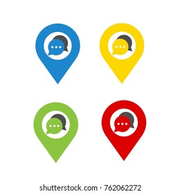 circle communication map icon
