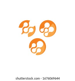 circle communication technology logo icon vector