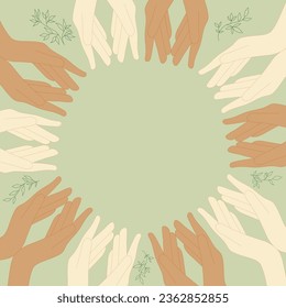 Circle of Community Hands. Vector illustration
