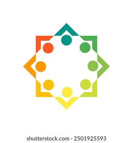 circle community human logo design illustration vectors