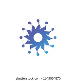circle community. swirl. propeller logo Ideas. Inspiration logo design. Template Vector Illustration. Isolated On White Background