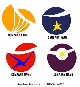 diseño del logotipo de la empresa circular que contiene una estrella