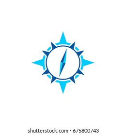 Circle Compass Rose Logo Template Illustration Design. Vector EPS 10.