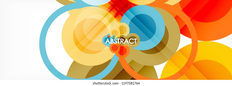 Circle composition abstract background, vector