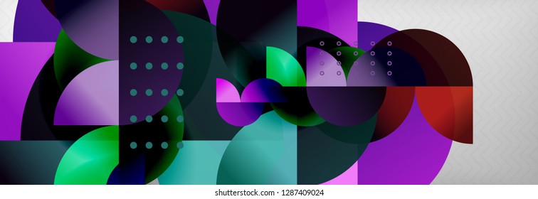 Circle composition abstract background, vector geometric modern design