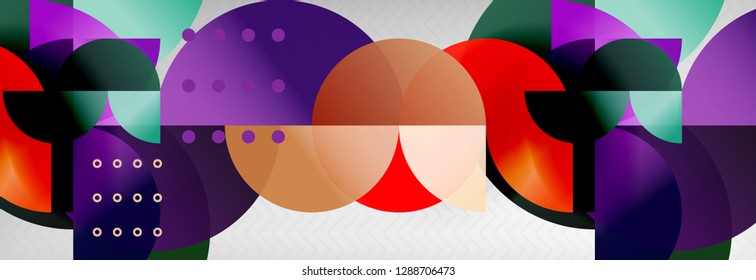 Circle composition abstract background, vector geometric modern design