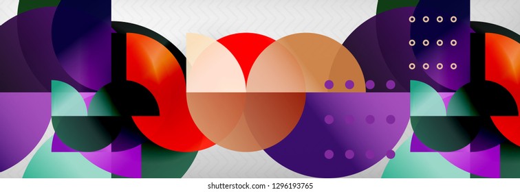 Circle composition abstract background, vector geometric modern design