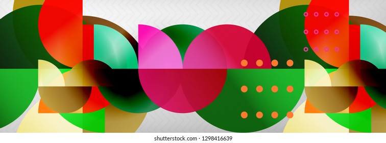 Circle composition abstract background, vector geometric modern design
