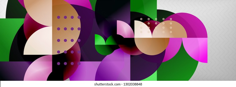 Circle composition abstract background, vector geometric modern design