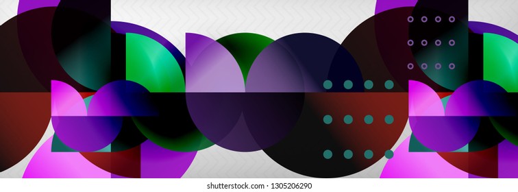 Circle composition abstract background, vector geometric modern design