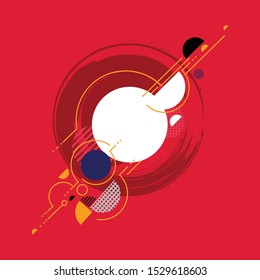 Circle composition abstract background, vector geometric modern design, modern abstract background with round brush stroke