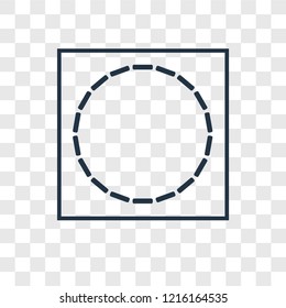 Circle concept vector linear icon isolated on transparent background, Circle concept transparency concept in outline style