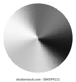 circle with conical halftone gradient effect. vector graphic for design