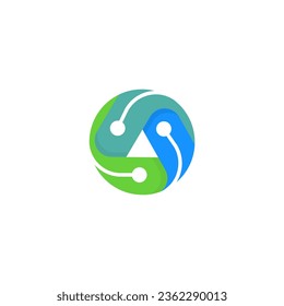 circle connect logo vector image