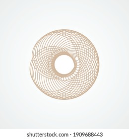 Circle connect twirl for banner design. Abstract art template. Futuristic design. Digital technology backdrop. Web, graphic, banner. White background texture
