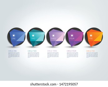 Circle connected 3D infographic. Vector template.
