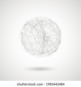 Círculo con líneas conectadas. Diseño gráfico para matriz de innovación de estructura. Ilustración vectorial
