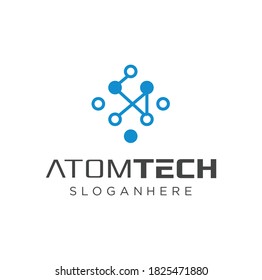 logotipo de conexión circular Vector de material de diseño