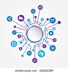 Circle connection Social icons. EPS10 file Included hig resolution jpg file.