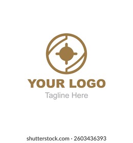 With a circle containing a target and the words your logo below it.	
