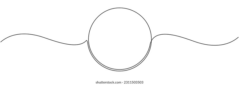 Circle continuous one line drawn. Abstract round frame linear symbol. Vector illustration isolated on white.
