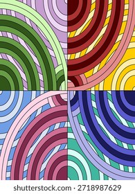Circle with Contrast Color Visual Design for Wallpaper Creative Background